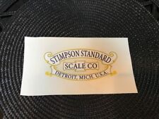 Antique Stimpson Standard Scale Co Retoration Decal