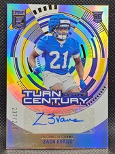 2023 Donruss Elite Zach Evans Turn Of The Century Rookie Auto /249 RAMS #TC-ZEV