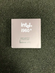 1 X INTEL I960 A80960CF25 VINTAGE GOLD CERAMIC CPU PROCESSOR - Picture 1 of 2