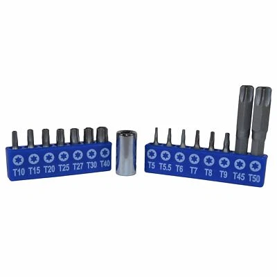 Set di punte Torx Maschio e Manomissione Torx T5 - T50 con adattatore per bit... - Immagine 1 di 4