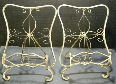 (2) Soportes/caballetes para libros de hierro vintage 12" x 8,25" x2,75" muy buen estado Foto 1 de 4