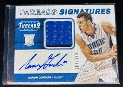Aaron Gordon 2014-15 Panini Threads Rookie Threads Signatures /149 #16 Auto RC - Image 1 of 2