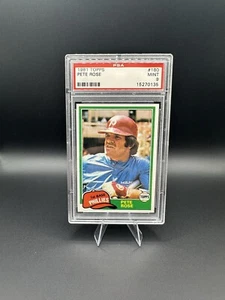 1981 TOPPS PETE ROSE #180 PSA 9 MINT-HIGH GRADE! PHILLIES - Picture 1 of 2