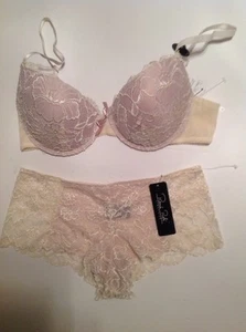 Sujetador push up Rene Rofe 34B 34C 36B 36C nuevo con etiquetas beige brillante encaje - Imagen 1 de 9