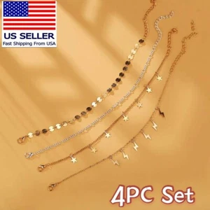 Fashion Women Jewelry Wrist Chain Bracelet Star Lightning Style 4PC Set 1006 - Picture 1 of 6