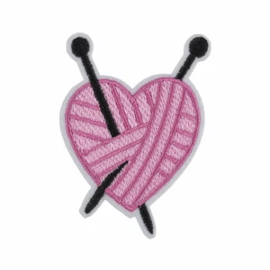 Maglia cuore lana motivo ricamato ferro su cucito toppa applicazione ricamo - Foto 1 di 1