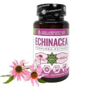 Estratto di Echinacea Purpurea potenziatore sistema immunitario influenza fredda pelle benessere 400 mg - Foto 1 di 9