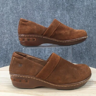 Zapatos Born para mujer 9,5 Bailie zuecos cuero marrón sin cordones punta redonda BR0016278 Foto 1 de 4