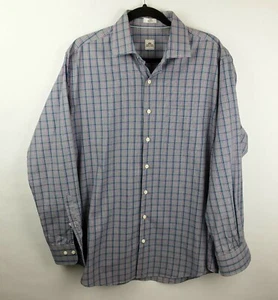 Peter Millar Long Sleeve Button Front Purple & Teal Plaid Shirt Men's Sz Large - Picture 1 of 6