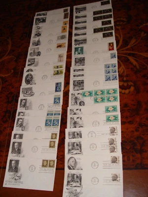 RARE VINTAGE 1967 LOT OF 58 US STAMPS, FIRST DAY ISSUE COVERS DESIGNED ENVELOPS - Image 1 of 4