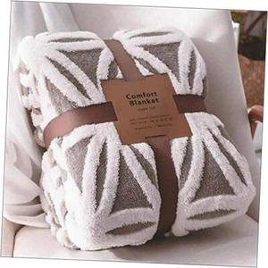 Sherpa Fleece Blanket Fuzzy Soft Bed Blanket Dual Sided Throw 51"x63" Grey - Picture 1 of 7