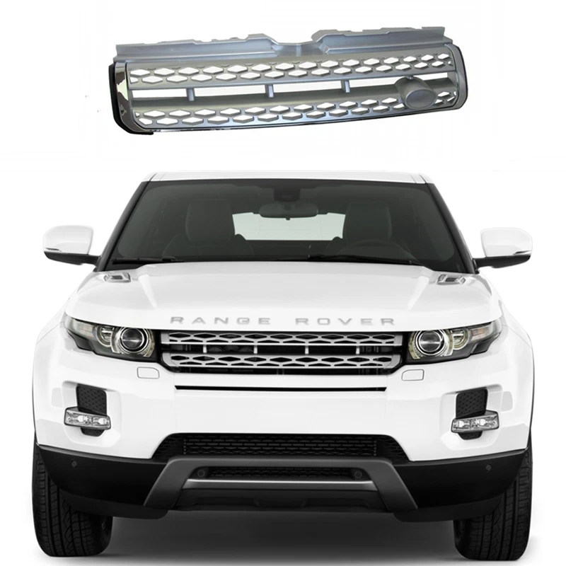 Parrilla de parachoques delantera plateada para Land Rover Range Rover Evoque 2012-2015 Foto 1 de 4