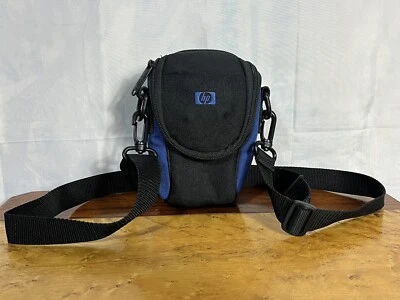 惠普 Hewlett-Packard 小型相机保护壳 肩带 2 口袋 黑色 蓝色 帆布  — 第 1/4 张图片