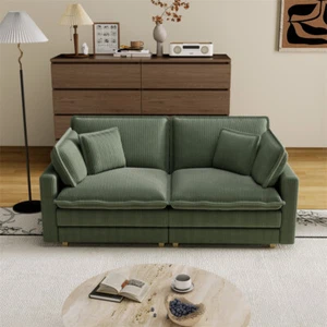 Modern 2 Seater Oversized Loveseat Sofa Modular Comfy Deep Seat Couch w/Pillow - Picture 1 of 11