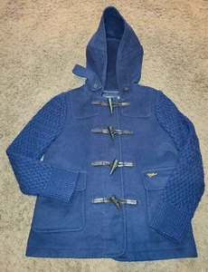 Teenie Weenie Blue Bone Toggle Hooded Sweater Jacket Wool Women's Size S Small  - Foto 1 di 9