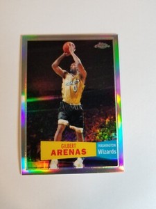 GILBERT  ARENAS 2007-08 TOPPS CHROME REFRACTOR 57-58 VARIATION #947/999 WIZARDS 