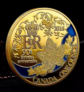 Moneda de Oro Reina Isabel II Realeza Feliz 90 Cumpleaños Flores 1oz Londres Antiguo - Imagen 1 de 23