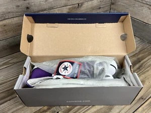 Neu aus altem Karton Converse Chuck Taylor All Star High Top lila Herren Größe 10,5 Ist-Zustand Karton - Bild 1 von 24