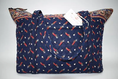Vintage Vera Bradley Large Miller Travel Tote Bag in "Golf Navy -1995" Pattern - Image 1 of 4