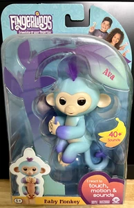 NEW Fingerlings Baby Monkey Boris Blue Interactive + Free Shipping - Picture 1 of 2