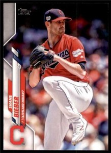 2020 Topps Series 1 Base #304 Shane Bieber - Cleveland Indians