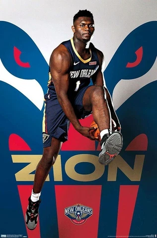 Zion Williamson RISING New Orleans Pelicans NBA Basketball 22x34 Wall POSTER Cover