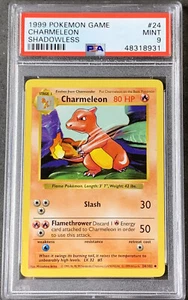Pokémon Card Shadowless Charmeleon PSA 9 Mint, Base Set #24, WOTC 1999 - Picture 1 of 4