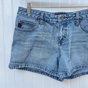Pantalones Cortos de Jean Mudd Para Mujer Juniors 11 Azul Denim 100% Algodón Lavado Envejecido Y2K  - Imagen 1 de 10