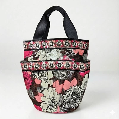 Сумка с короткими ручками Vera Bradley 11x10x6 дюймов садовая пляжная с розовым цветочным покрытием сетка - Изображение 1 из 4