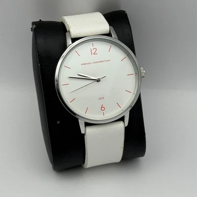 French Connection Ladies Quartz Watch White Strap Working 39mm New Battery - Image 1 of 4