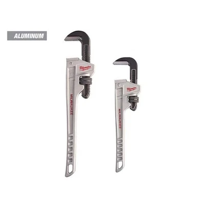Milwaukee Pipe Wrench Set 2-Piece Aluminum Single Open End Adjustable Hand Tool - Image 1 of 4