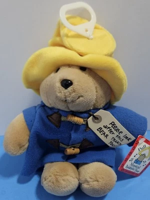 Vintage Paddington Bear Plush Eden 9" Blue Coat Yellow Hat Teddy Bear - Image 1 of 4