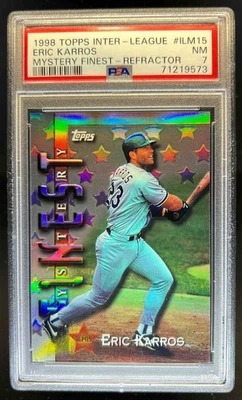 1998 Topps Eric Karros Mystery Finest Refractor #ILM15 Dodgers PSA 7 - Image 1 of 2