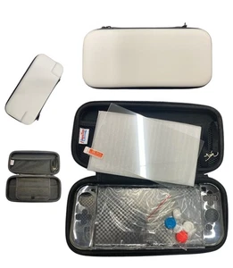 For Nintendo Switch OLED White Faux Leather Hard Case + Accessories - Picture 1 of 5