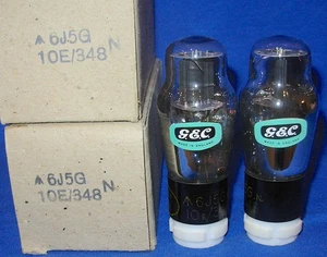 NOS / NIB Matched Pair GEC Black Plate 6J5G Vacuum Tubes - Picture 1 of 4
