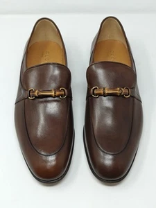 Gucci Brown Bamboo Horsebit Leather Loafers Shoes UK 13 US 13.5 10000 - Picture 1 of 14