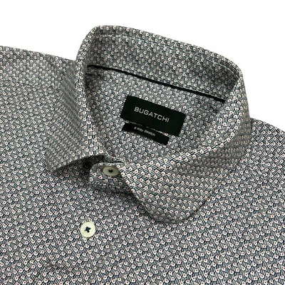 Bugatchi 8 Way Stretch Shirt Mens XL Geometric Floral Short Sleeve (Flaws) - Image 1 of 4
