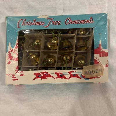 Box of  23 Vintage Christmas Mini Gold BELL Ornaments - Sol Spitz - Taiwan 🔔 - Image 1 of 4