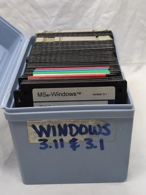 Lot Of (44) Vintage Windows 3.1 And 3.11 3.5" Floppy Disks - Image 1 of 4