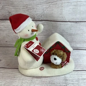 Hallmark Deck The Halls Duo Jingle Pals Singing Snowman Dog/Doghouse Plush - Picture 1 of 9