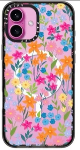 CASETiFY Impact Case für iPhone 16 Plus - helle Frühlingsblumen - transparent schwarz - Bild 1 von 3