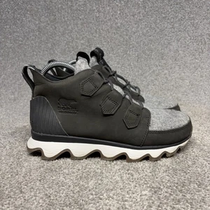 Sorel Kinetic Caribou Boots Women's 7.5 Black Grey Winter Lace Up NL3372-010 - Picture 1 of 11