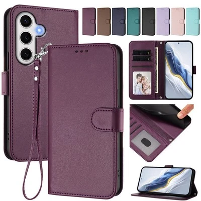 Leather Wallet Phone Case For Samsung S25 S24 S23 S21 S22 S10 S9 Note 20 Ultra - Image 1 of 4