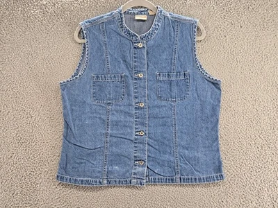 Top vaquero sin mangas vintage Crossroads para mujer XL algodón con botones delanteros Foto 1 de 4