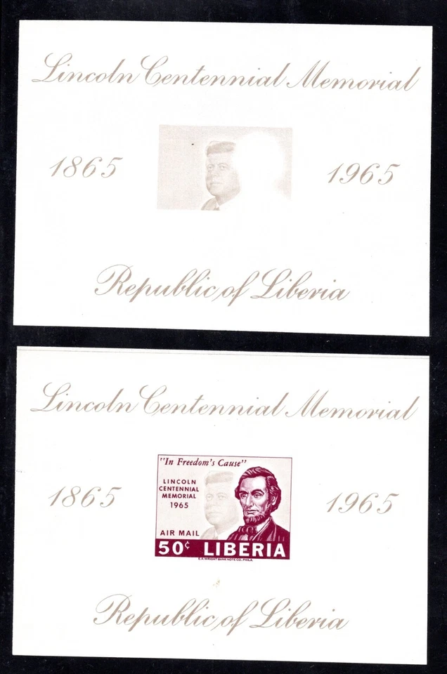 利比里亚 1965 年航空邮件 SCOTT #C166 A. 林肯世纪错误纪念品 — 第 1/1 张图片