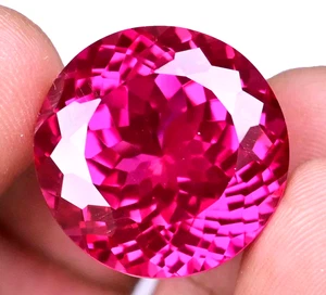 46.90 Ct Natural Rhodolite Garnet Raspberry Pink Certified Flawless Cut Gemstone - Picture 1 of 7