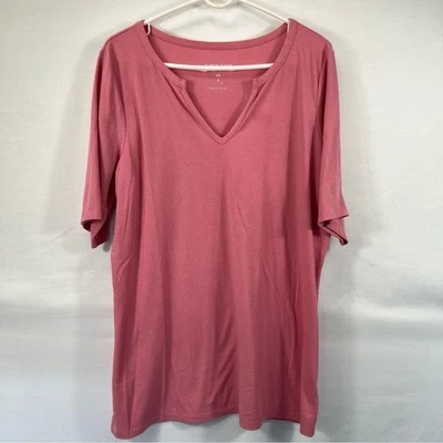Camiseta Torrid SuperSoft Rosa Manga Corta Cuello en V 0683 Foto 1 de 4