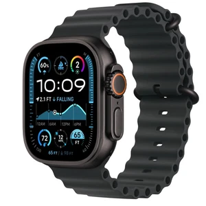 Apple Watch Ultra 2 (GPS + LTE) 49 MM boîtier en titane noir bracelet océan noir - Photo 1 sur 1