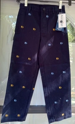 Kitestrings 男孩编织前裤斗牛犬图案 7 码 — 第 1/4 张图片