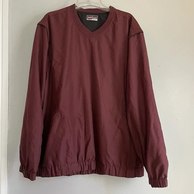 Grand Slam Men Golf Jacket Vest Zip Off Sleeve Convertible Maroon XL Pullover - Image 1 of 4